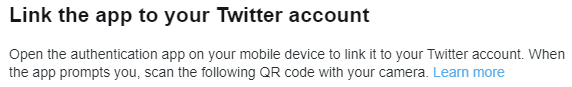 Twitter QR Code dialog box